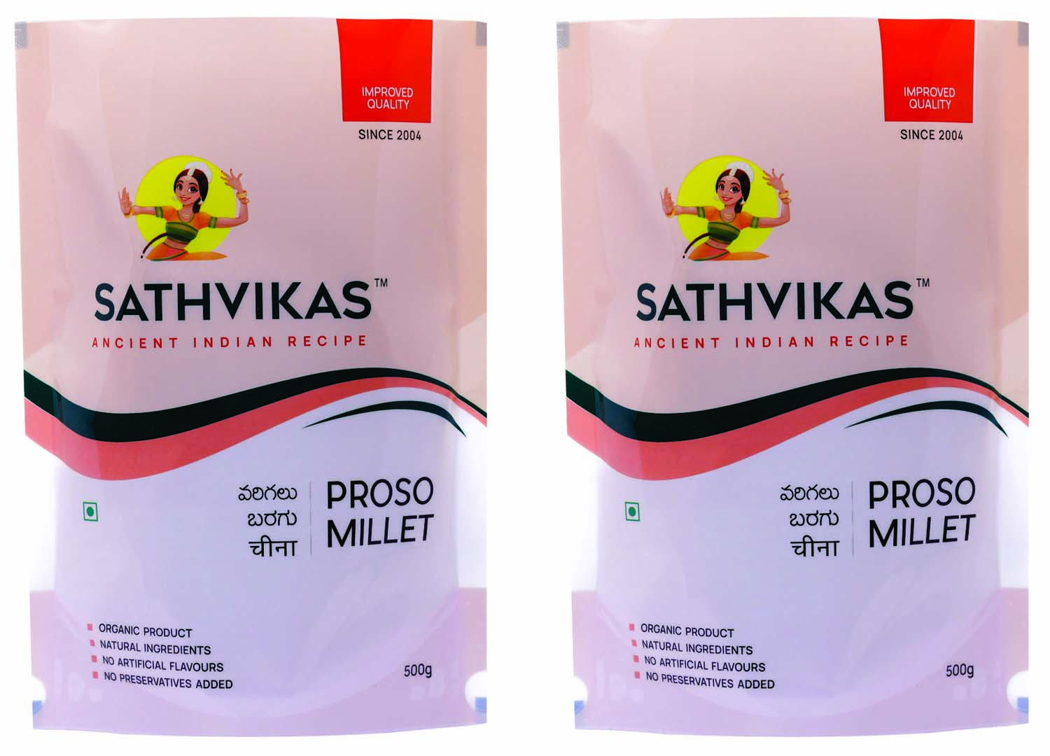 Sathvikas Varigalu / Proso Millet (500 grams) Pack Of 2.